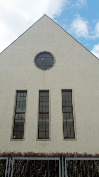 Giebelseite der neuen Synagoge der jüdischen Landesgemeinde Thüringen