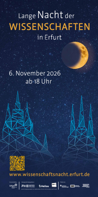 Programmheft zur Langen Nacht der Wissenschaften am 6. November 2026 in Erfurt